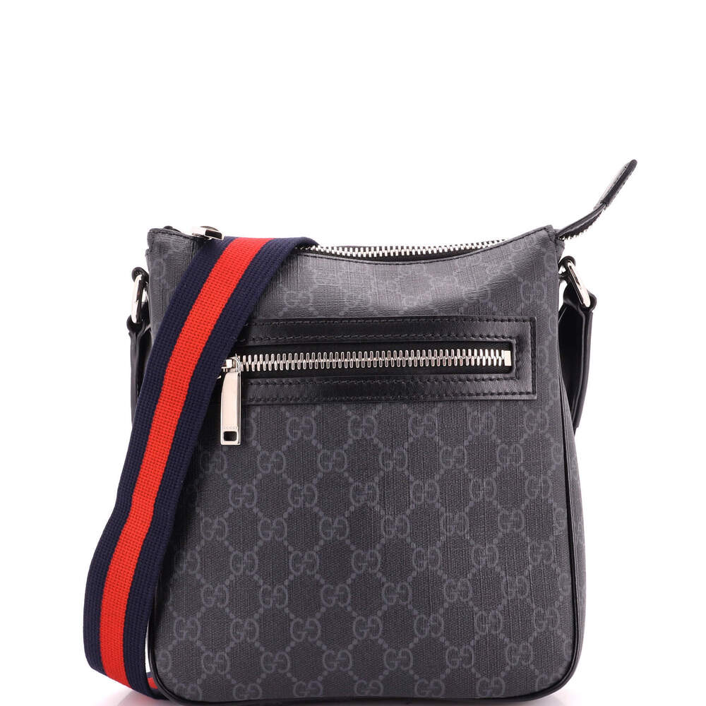 Gucci Small Web Strap Front Zip Messenger Bag